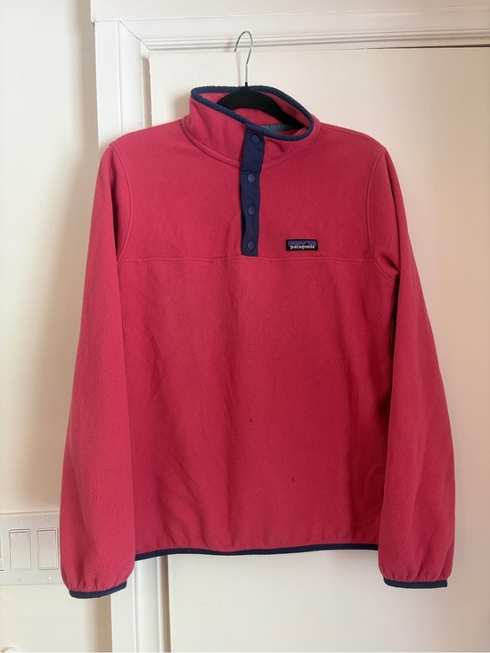 Patagonia Sweaters - Patagonia Snap-T Pullover Fleece - Pink with Navy Trim